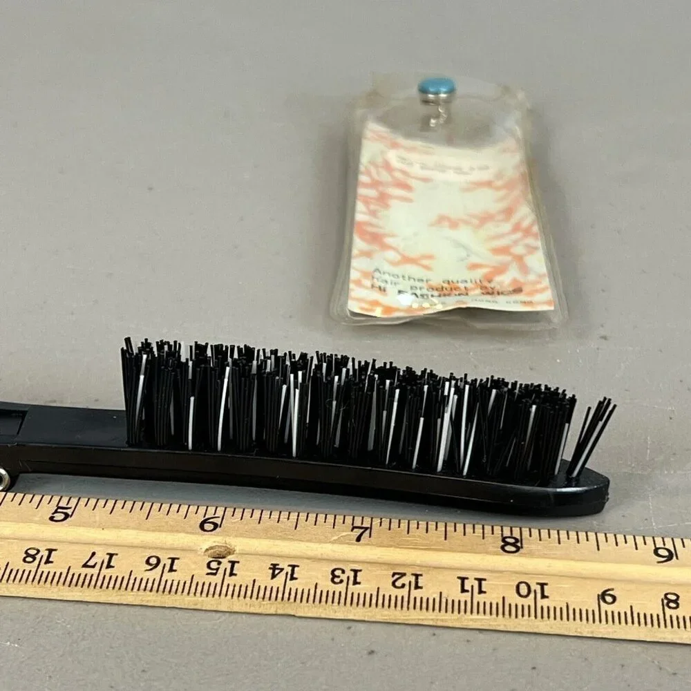 Vintage Folding Hair Brush Travel Pocket Size by Hi Fashion Wigs Hong Kong